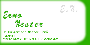 erno nester business card